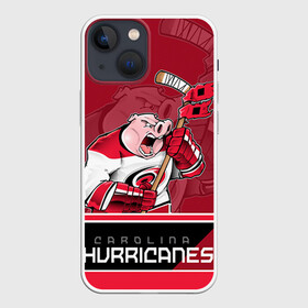 Чехол для iPhone 13 mini с принтом Carolina Hurricanes в Кировске,  |  | carolina hurricanes | nhl | stanley cup | каролина | каролина харрикейнз | кубок стенли | кубок стэнли | нхл | хоккей | хоккейный клуб | хурикэйнс