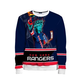 Детский свитшот 3D с принтом New York Rangers в Кировске, 100% полиэстер | свободная посадка, прямой крой, мягкая тканевая резинка на рукавах и понизу свитшота | new york rangers | nhl | stanley cup | кубок стенли | кубок стэнли | нхл | нью йорк рейнджерс | нью йорк рейнджеры | рейнджеры | хоккей | хоккейный клуб