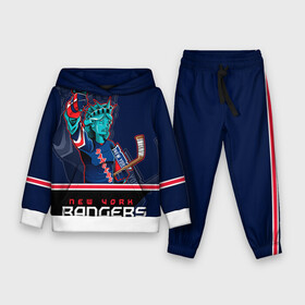 Детский костюм 3D (с толстовкой) с принтом New York Rangers в Кировске,  |  | new york rangers | nhl | stanley cup | кубок стенли | кубок стэнли | нхл | нью йорк рейнджерс | нью йорк рейнджеры | рейнджеры | хоккей | хоккейный клуб