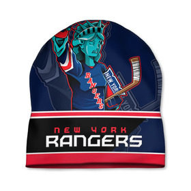 Шапка 3D с принтом New York Rangers в Кировске, 100% полиэстер | универсальный размер, печать по всей поверхности изделия | Тематика изображения на принте: new york rangers | nhl | stanley cup | кубок стенли | кубок стэнли | нхл | нью йорк рейнджерс | нью йорк рейнджеры | рейнджеры | хоккей | хоккейный клуб