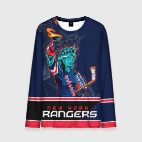 Мужской лонгслив 3D с принтом New York Rangers в Кировске, 100% полиэстер | длинные рукава, круглый вырез горловины, полуприлегающий силуэт | new york rangers | nhl | stanley cup | кубок стенли | кубок стэнли | нхл | нью йорк рейнджерс | нью йорк рейнджеры | рейнджеры | хоккей | хоккейный клуб