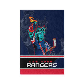 Обложка для паспорта матовая кожа с принтом New York Rangers в Кировске, натуральная матовая кожа | размер 19,3 х 13,7 см; прозрачные пластиковые крепления | new york rangers | nhl | stanley cup | кубок стенли | кубок стэнли | нхл | нью йорк рейнджерс | нью йорк рейнджеры | рейнджеры | хоккей | хоккейный клуб