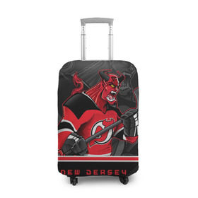 Чехол для чемодана 3D с принтом New Jersey Devils в Кировске, 86% полиэфир, 14% спандекс | двустороннее нанесение принта, прорези для ручек и колес | new jersey devils | nhl | stanley cup | дъяволы нью джерси | калинин | кубок стенли | кубок стэнли | нхл | нью джерси девилз | хоккей | хоккейный клуб