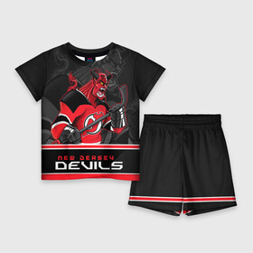 Детский костюм с шортами 3D с принтом New Jersey Devils в Кировске,  |  | new jersey devils | nhl | stanley cup | дъяволы нью джерси | калинин | кубок стенли | кубок стэнли | нхл | нью джерси девилз | хоккей | хоккейный клуб