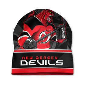 Шапка 3D с принтом New Jersey Devils в Кировске, 100% полиэстер | универсальный размер, печать по всей поверхности изделия | new jersey devils | nhl | stanley cup | дъяволы нью джерси | калинин | кубок стенли | кубок стэнли | нхл | нью джерси девилз | хоккей | хоккейный клуб