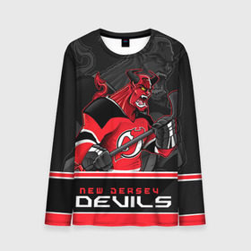 Мужской лонгслив 3D с принтом New Jersey Devils в Кировске, 100% полиэстер | длинные рукава, круглый вырез горловины, полуприлегающий силуэт | Тематика изображения на принте: new jersey devils | nhl | stanley cup | дъяволы нью джерси | калинин | кубок стенли | кубок стэнли | нхл | нью джерси девилз | хоккей | хоккейный клуб