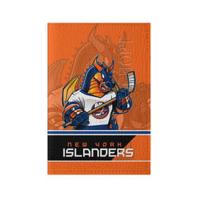 Обложка для паспорта матовая кожа с принтом New York Islanders в Кировске, натуральная матовая кожа | размер 19,3 х 13,7 см; прозрачные пластиковые крепления | Тематика изображения на принте: new york islanders | nhl | stanley cup | айлендерс | кубок стенли | кубок стэнли | кулемин | нхл | нью йорк айлендерс | хоккей | хоккейный клуб