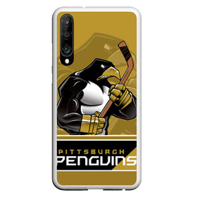 Чехол для Honor P30 с принтом Pittsburgh Penguins в Кировске, Силикон | Область печати: задняя сторона чехла, без боковых панелей | Тематика изображения на принте: nhl | pittsburgh penguins | stanley cup | кросби | кубок стенли | кубок стэнли | малкин | нхл | пингвинс | питтсбург пингвинз | сидни кросби | хоккей | хоккейный клуб