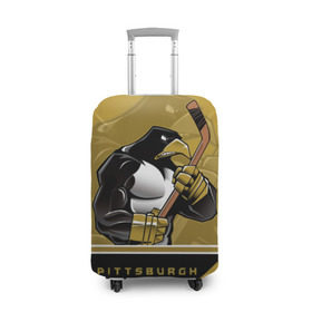 Чехол для чемодана 3D с принтом Pittsburgh Penguins в Кировске, 86% полиэфир, 14% спандекс | двустороннее нанесение принта, прорези для ручек и колес | nhl | pittsburgh penguins | stanley cup | кросби | кубок стенли | кубок стэнли | малкин | нхл | пингвинс | питтсбург пингвинз | сидни кросби | хоккей | хоккейный клуб