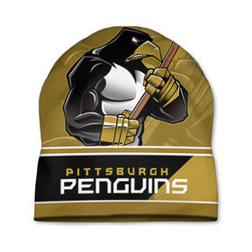 Шапка 3D с принтом Pittsburgh Penguins в Кировске, 100% полиэстер | универсальный размер, печать по всей поверхности изделия | nhl | pittsburgh penguins | stanley cup | кросби | кубок стенли | кубок стэнли | малкин | нхл | пингвинс | питтсбург пингвинз | сидни кросби | хоккей | хоккейный клуб