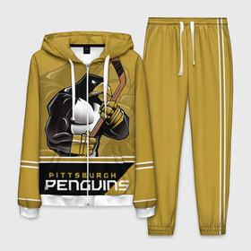 Мужской костюм 3D с принтом Pittsburgh Penguins в Кировске, 100% полиэстер | Манжеты и пояс оформлены тканевой резинкой, двухслойный капюшон со шнурком для регулировки, карманы спереди | nhl | pittsburgh penguins | stanley cup | кросби | кубок стенли | кубок стэнли | малкин | нхл | пингвинс | питтсбург пингвинз | сидни кросби | хоккей | хоккейный клуб