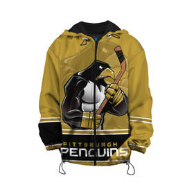 Детская куртка 3D с принтом Pittsburgh Penguins в Кировске, 100% полиэстер | застежка — молния, подол и капюшон оформлены резинкой с фиксаторами, по бокам — два кармана без застежек, один потайной карман на груди, плотность верхнего слоя — 90 г/м2; плотность флисового подклада — 260 г/м2 | nhl | pittsburgh penguins | stanley cup | кросби | кубок стенли | кубок стэнли | малкин | нхл | пингвинс | питтсбург пингвинз | сидни кросби | хоккей | хоккейный клуб