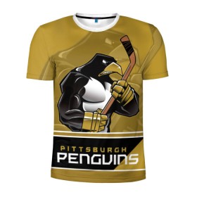 Мужская футболка 3D спортивная с принтом Pittsburgh Penguins в Кировске, 100% полиэстер с улучшенными характеристиками | приталенный силуэт, круглая горловина, широкие плечи, сужается к линии бедра | Тематика изображения на принте: nhl | pittsburgh penguins | stanley cup | кросби | кубок стенли | кубок стэнли | малкин | нхл | пингвинс | питтсбург пингвинз | сидни кросби | хоккей | хоккейный клуб