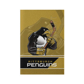 Обложка для паспорта матовая кожа с принтом Pittsburgh Penguins в Кировске, натуральная матовая кожа | размер 19,3 х 13,7 см; прозрачные пластиковые крепления | nhl | pittsburgh penguins | stanley cup | кросби | кубок стенли | кубок стэнли | малкин | нхл | пингвинс | питтсбург пингвинз | сидни кросби | хоккей | хоккейный клуб