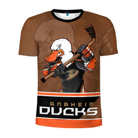 Мужская футболка 3D спортивная с принтом Anaheim Ducks в Кировске, 100% полиэстер с улучшенными характеристиками | приталенный силуэт, круглая горловина, широкие плечи, сужается к линии бедра | anaheim ducks | nhl | stanley cup | кубок стенли | кубок стэнли | нхл | хоккей | хоккейный клуб