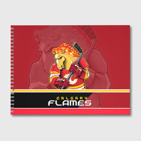 Альбом для рисования с принтом Calgary Flames в Кировске, 100% бумага
 | матовая бумага, плотность 200 мг. | Тематика изображения на принте: calgary flames | nhl | stanley cup | калгари флэймз | кубок стенли | кубок стэнли | нхл | флэймс | хоккей | хоккейный клуб