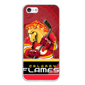 Чехол для iPhone 5/5S матовый с принтом Calgary Flames в Кировске, Силикон | Область печати: задняя сторона чехла, без боковых панелей | Тематика изображения на принте: calgary flames | nhl | stanley cup | калгари флэймз | кубок стенли | кубок стэнли | нхл | флэймс | хоккей | хоккейный клуб