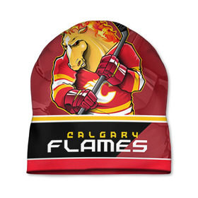 Шапка 3D с принтом Calgary Flames в Кировске, 100% полиэстер | универсальный размер, печать по всей поверхности изделия | Тематика изображения на принте: calgary flames | nhl | stanley cup | калгари флэймз | кубок стенли | кубок стэнли | нхл | флэймс | хоккей | хоккейный клуб