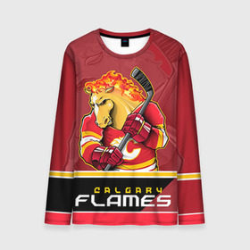 Мужской лонгслив 3D с принтом Calgary Flames в Кировске, 100% полиэстер | длинные рукава, круглый вырез горловины, полуприлегающий силуэт | calgary flames | nhl | stanley cup | калгари флэймз | кубок стенли | кубок стэнли | нхл | флэймс | хоккей | хоккейный клуб