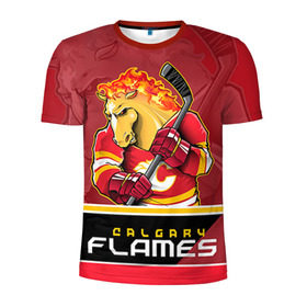 Мужская футболка 3D спортивная с принтом Calgary Flames в Кировске, 100% полиэстер с улучшенными характеристиками | приталенный силуэт, круглая горловина, широкие плечи, сужается к линии бедра | Тематика изображения на принте: calgary flames | nhl | stanley cup | калгари флэймз | кубок стенли | кубок стэнли | нхл | флэймс | хоккей | хоккейный клуб
