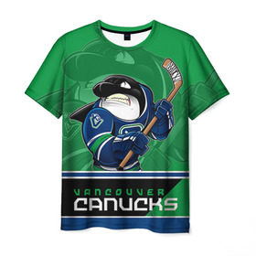 Мужская футболка 3D с принтом Vancouver Canucks в Кировске, 100% полиэфир | прямой крой, круглый вырез горловины, длина до линии бедер | nhl | stanley cup | vancouver canucks | ванкувер | ванкувер кэнакс | кубок стенли | кубок стэнли | нхл | трямкин | хоккей | хоккейный клуб