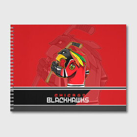 Альбом для рисования с принтом Chicago Blackhawks в Кировске, 100% бумага
 | матовая бумага, плотность 200 мг. | chicago blackhawks | nhl | stanley cup | анисимов | блэкхокс | кубок стенли | кубок стэнли | нхл | панарин | хоккей | хоккейный клуб | чикаго | чикаго блэкхокс