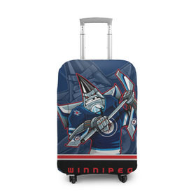 Чехол для чемодана 3D с принтом Winnipeg Jets в Кировске, 86% полиэфир, 14% спандекс | двустороннее нанесение принта, прорези для ручек и колес | nhl | stanley cup | winnipeg jets | бурмистров | винипег | виннипег джетс | кубок стенли | кубок стэнли | нхл | хоккей | хоккейный клуб