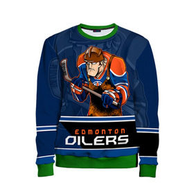 Детский свитшот 3D с принтом Edmonton Oilers в Кировске, 100% полиэстер | свободная посадка, прямой крой, мягкая тканевая резинка на рукавах и понизу свитшота | edmonton oilers | nhl | stanley cup | кубок стенли | кубок стэнли | нхл | хоккей | хоккейный клуб | эдмонтон | эдмонтон ойлерз | якупов
