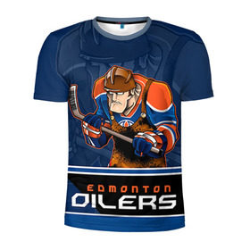 Мужская футболка 3D спортивная с принтом Edmonton Oilers в Кировске, 100% полиэстер с улучшенными характеристиками | приталенный силуэт, круглая горловина, широкие плечи, сужается к линии бедра | edmonton oilers | nhl | stanley cup | кубок стенли | кубок стэнли | нхл | хоккей | хоккейный клуб | эдмонтон | эдмонтон ойлерз | якупов