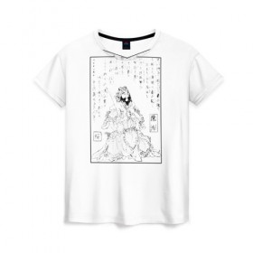 Женская футболка 3D с принтом Japanese Engraving в Кировске, 100% полиэфир ( синтетическое хлопкоподобное полотно) | прямой крой, круглый вырез горловины, длина до линии бедер | 