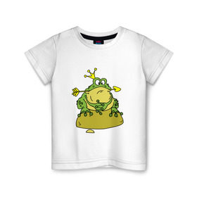 Детская футболка хлопок с принтом Царевна лягушка в Кировске, 100% хлопок | круглый вырез горловины, полуприлегающий силуэт, длина до линии бедер | сказка | стрела