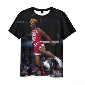 Мужская футболка 3D с принтом Michael Jordan в Кировске, 100% полиэфир | прямой крой, круглый вырез горловины, длина до линии бедер | michael jordan | баскетбол | майкл джордан | нба