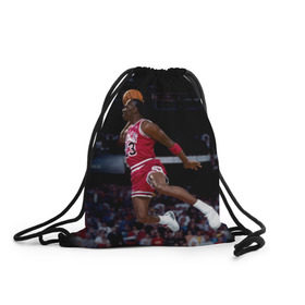 Рюкзак-мешок 3D с принтом Michael Jordan в Кировске, 100% полиэстер | плотность ткани — 200 г/м2, размер — 35 х 45 см; лямки — толстые шнурки, застежка на шнуровке, без карманов и подкладки | Тематика изображения на принте: michael jordan | баскетбол | майкл джордан | нба
