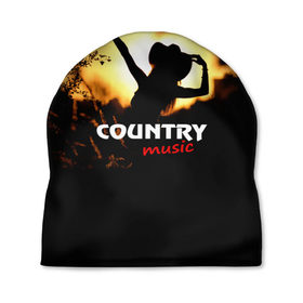 Шапка 3D с принтом Country music в Кировске, 100% полиэстер | универсальный размер, печать по всей поверхности изделия | Тематика изображения на принте: country | music | девушка | кантри | ковбой | мелодия | музыка | шляпа