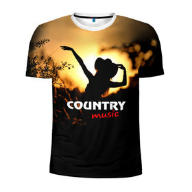 Мужская футболка 3D спортивная с принтом Country music в Кировске, 100% полиэстер с улучшенными характеристиками | приталенный силуэт, круглая горловина, широкие плечи, сужается к линии бедра | country | music | девушка | кантри | ковбой | мелодия | музыка | шляпа