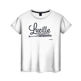 Женская футболка 3D с принтом Lucille Sluggers 3 в Кировске, 100% полиэфир ( синтетическое хлопкоподобное полотно) | прямой крой, круглый вырез горловины, длина до линии бедер | the walking dead | бита | зомби | ниган | ужасы | ходячие