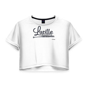 Женская футболка 3D укороченная с принтом Lucille Sluggers 3 в Кировске, 100% полиэстер | круглая горловина, длина футболки до линии талии, рукава с отворотами | the walking dead | бита | зомби | ниган | ужасы | ходячие