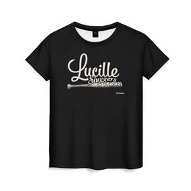 Женская футболка 3D с принтом Lucille Sluggers 4 в Кировске, 100% полиэфир ( синтетическое хлопкоподобное полотно) | прямой крой, круглый вырез горловины, длина до линии бедер | the walking dead | бита | зомби | ниган | ужасы | ходячие