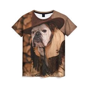 Женская футболка 3D с принтом Bulldog 6 в Кировске, 100% полиэфир ( синтетическое хлопкоподобное полотно) | прямой крой, круглый вырез горловины, длина до линии бедер | bulldog blogger | tecuaniventura | блоггер | бульдог | бульдог блоггер | животные | карамелька | собаки