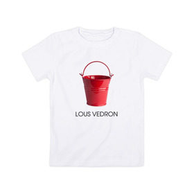 Детская футболка хлопок с принтом LOUS VEDRON в Кировске, 100% хлопок | круглый вырез горловины, полуприлегающий силуэт, длина до линии бедер | louis vuetton | lous vedron | антибренд | бренд | луи витон | пародии