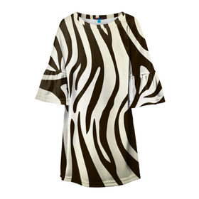 Детское платье 3D с принтом Шкура зебры в Кировске, 100% полиэстер | прямой силуэт, чуть расширенный к низу. Круглая горловина, на рукавах — воланы | Тематика изображения на принте: африка | животные | звери | зебра | фауна