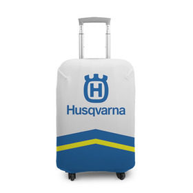 Чехол для чемодана 3D с принтом husqvarna в Кировске, 86% полиэфир, 14% спандекс | двустороннее нанесение принта, прорези для ручек и колес | husqvarna
