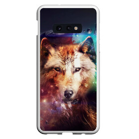 Чехол для Samsung S10E с принтом Space WOLF в Кировске, Силикон | Область печати: задняя сторона чехла, без боковых панелей | голова | звезды