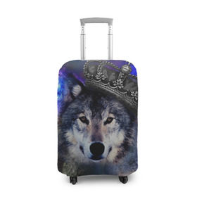 Чехол для чемодана 3D с принтом King Wolf в Кировске, 86% полиэфир, 14% спандекс | двустороннее нанесение принта, прорези для ручек и колес | животное | зверь | космос | природа волк | русь | славяне