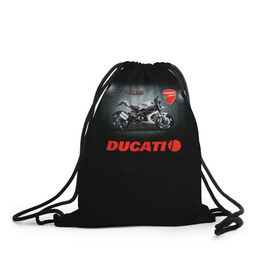 Рюкзак-мешок 3D с принтом Ducati 4 в Кировске, 100% полиэстер | плотность ткани — 200 г/м2, размер — 35 х 45 см; лямки — толстые шнурки, застежка на шнуровке, без карманов и подкладки | ducati | moto | дукати | мото | мотоцикл | мотоциклы