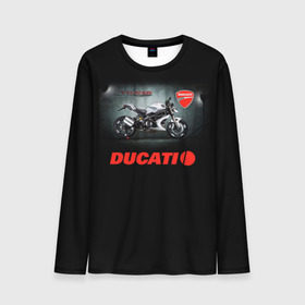 Мужской лонгслив 3D с принтом Ducati 4 в Кировске, 100% полиэстер | длинные рукава, круглый вырез горловины, полуприлегающий силуэт | Тематика изображения на принте: ducati | moto | дукати | мото | мотоцикл | мотоциклы