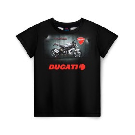 Детская футболка 3D с принтом Ducati 4 в Кировске, 100% гипоаллергенный полиэфир | прямой крой, круглый вырез горловины, длина до линии бедер, чуть спущенное плечо, ткань немного тянется | Тематика изображения на принте: ducati | moto | дукати | мото | мотоцикл | мотоциклы