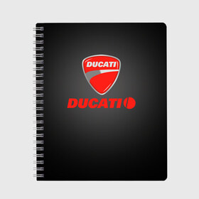 Тетрадь с принтом Ducati 3 в Кировске, 100% бумага | 48 листов, плотность листов — 60 г/м2, плотность картонной обложки — 250 г/м2. Листы скреплены сбоку удобной пружинной спиралью. Уголки страниц и обложки скругленные. Цвет линий — светло-серый
 | ducati | moto | дукати | мото | мотоцикл | мотоциклы