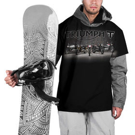 Накидка на куртку 3D с принтом Triumph 5 в Кировске, 100% полиэстер |  | Тематика изображения на принте: moto | triumph | мотоцикл | мотоциклы | триумф