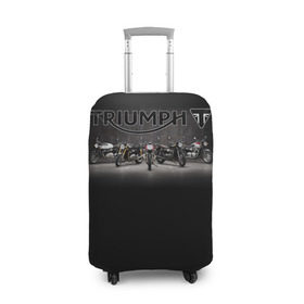 Чехол для чемодана 3D с принтом Triumph 5 в Кировске, 86% полиэфир, 14% спандекс | двустороннее нанесение принта, прорези для ручек и колес | moto | triumph | мотоцикл | мотоциклы | триумф